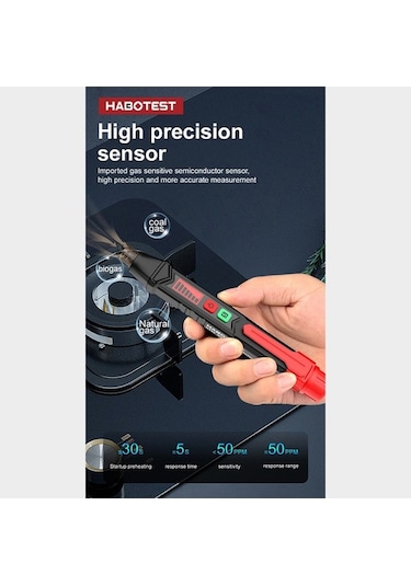 Sandwich Habotest Ht60 Lcd Ekranlı Metan Propan Gaz Dedektörü, El Tipi Yanıcı Gaz Alarmlı