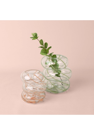 Linens Bale Vazo 17x17x20 Cm Yeşil Yeşil