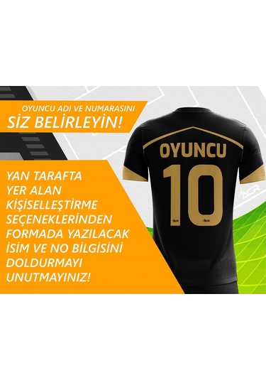 Acr Giyim Kişiye Özel Futbol Forması Emir Modeli Siyah