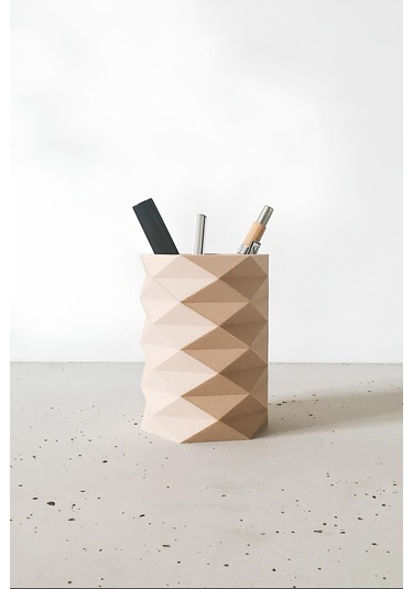 Dekoratif Beton Kalemlik Masa Üstü Çok Amaçlı Organizer Banyo Ve Ofis Düzenleyici Kahve Tonlarına Yakın