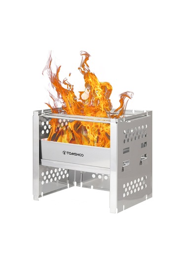 Tomshoo-dış Mekan Paslanmaz Çelik Izgara Ayarlanabilir Soba,y25384-t Gümüş