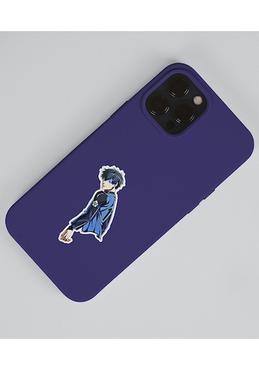 İsagi - Bluelock-yoichi Isagi - Parlak Kağıt -2li Sticker Set-telefon Süsleme Blue Lock Mor