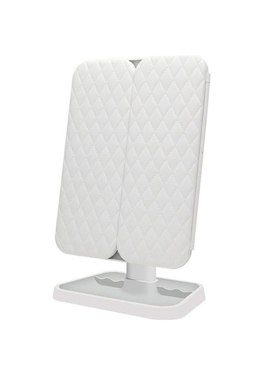 Electronıc Outlet Üç Makyaj Katlı Kare Ctbx Aynası - Şık Ve Pratik Tasarım, Mükemmel Görüntü Kalitesi Beyaz