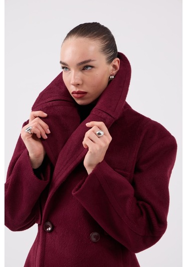 Holly Lolly Belden Oturmalı Kaşe Desiree Kaban Bordo