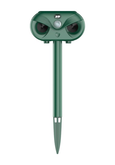 Vkemall Solar Enerjiyle Usb İle Çift Gelişimli, Ultrason+led+lazer Üçlü Hayvan Kovucu - 120 Derece Geniş Açı, 5 Çalışma Modu, Ip54 Su Geçirmez, Yeşil 1200mah Dahili Batarya Yeşil