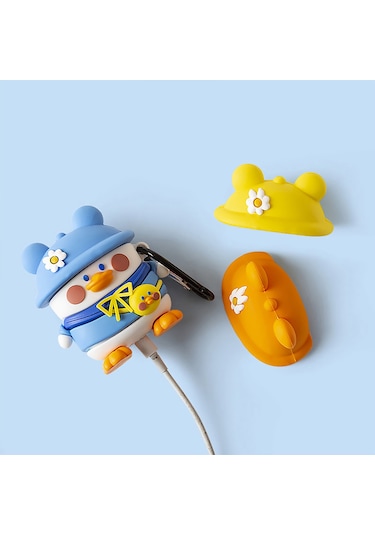 E2m Apple Uyumlu AirPods Pro Kılıf Mavi Ördek Mavi