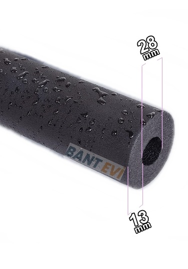 Kauçuk Boru İzolasyonu 3/4" İç Çap 28mm, 13mm Kalınlık, 2mt Boy