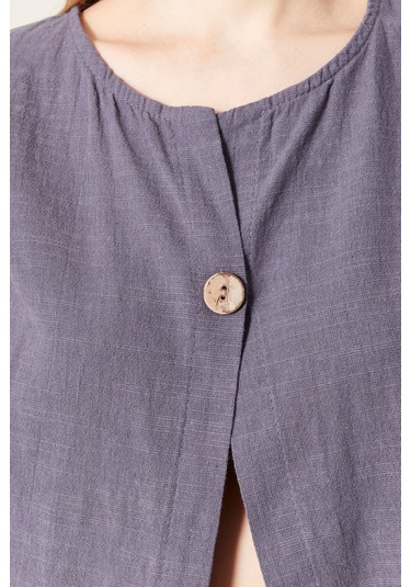 Keten Şık Farklı Tarz Nevin Bluz - Modern Ve Zarif Tasarım Antrasit