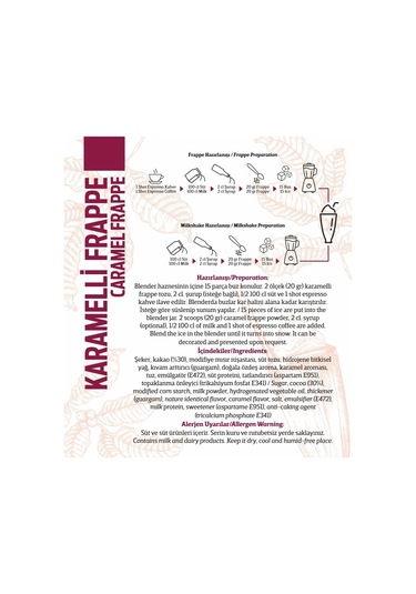 Oze Frappe Seti Çilek + Karamel + Kivi + Mango + Muz + Böğürtlen 6 x 250 G