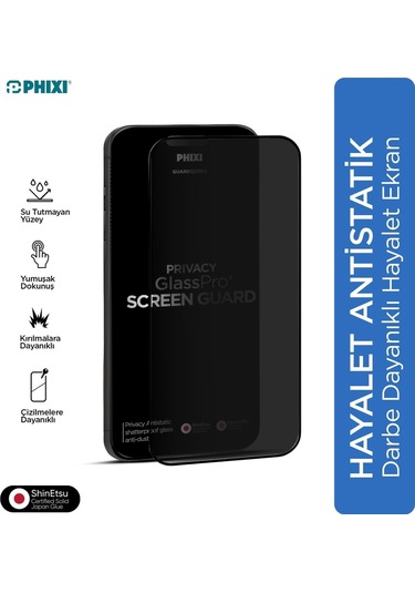 Phixi Premium Guard Hayalet Cam Ekran Koruyucu Samsung S24 Ultra Uyumlu Antistatik, Su Tutmaz, Tam Kaplama