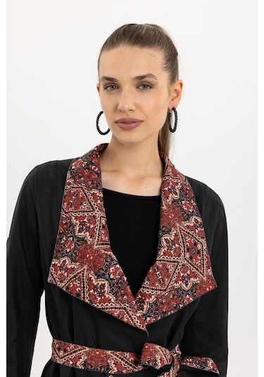 Golia Siyah Çift Taraflı Kadın Hakiki Deri Kaban-siyah Siyah