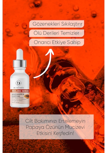 Dr. Tayyaröz Papaya Özlü Gözenek Sıkılaştırıcı Peeling Serum 50 ML