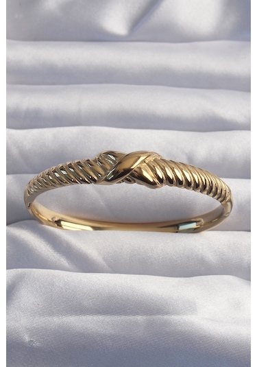 Ezoconcept 316l Çelik Gold Renk Kıvrımlı X Model Bileklik 001