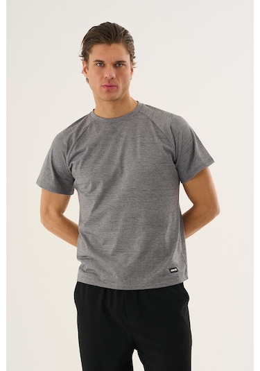 Alexandergardı Reglan Kol Bisiklet Yaka T-shirt Antrasit