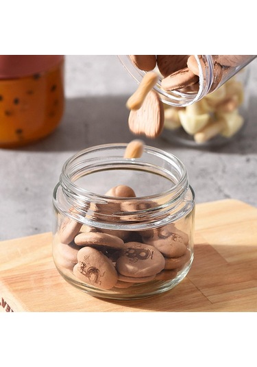 Gıda Sınıfı Cam Sızdırmazlık Kavanoz Neme Dayanıklı Geniş Ağızlı Sızdırmaz Kapak Oluk Tasarımı İstiflenebilir Kavanoz Ev Gereçleri Beyaz