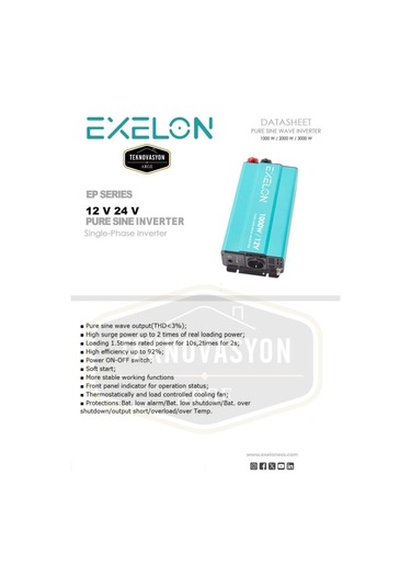 Exelon 12 V 1000w Tam Sinüs İnverter