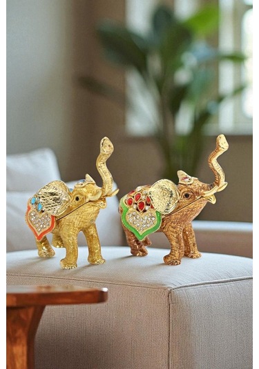 Kristal Taşlı Tekli Fil Figürü