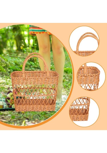 Homyl Piknik Sepeti Saplı Dekor Saklama Düzenleyici Açık Hava Haki