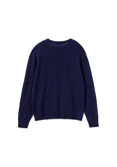 Benetton Erk Bisiklet Yaka Merino Kazak- Lacivert