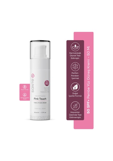 Sante Plus Pink Touch Ton Eşitleyici Pembe Yüz Güneş Kremi SPF50+ 50 ML