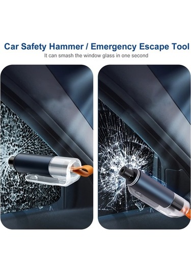 Pazly Acil Durum Çekiçli Araba Cam Kırıcı Ve Emniyet Kemeri Kesici - Kırmızı/mavi, Taşınabilir, Kompakt, Güvenlik Aleti