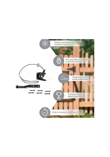 Nayomiglow Adet Yaylı Çekmeli Kapı Mandalı, Çit Kapı Kilidi, Halatlı Küçük Çit Kilidi, Çit Kapıları İçin Uygun