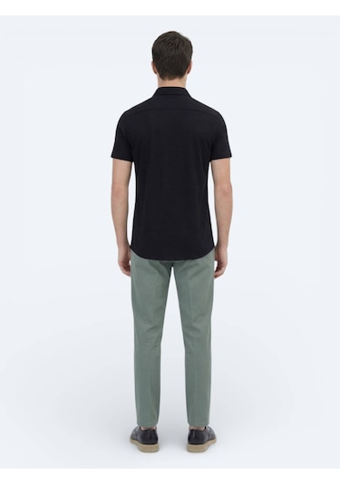 Siyah Düz Regular Fit Casual Gömlek Siyah