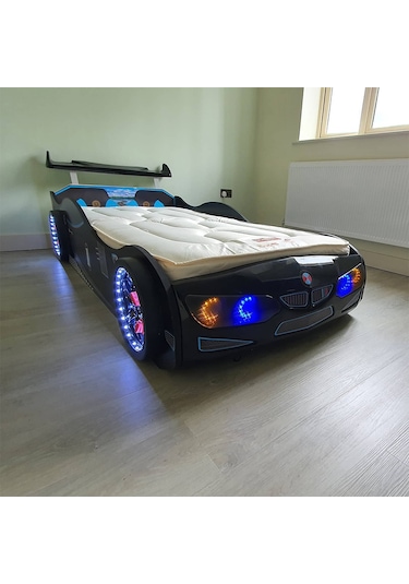 Bmw - M7 - Siyah Arabalı Yatak Araba Karyola Siyah