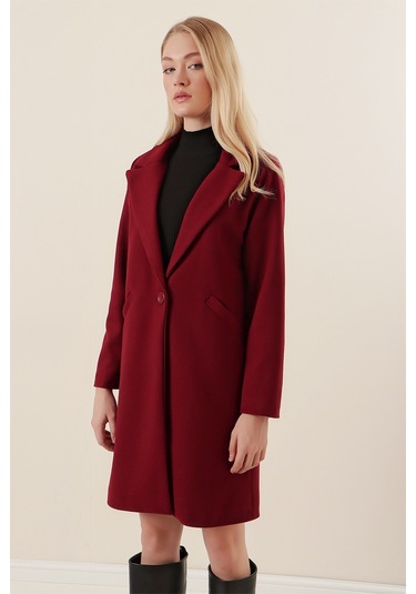 9085 Kaşe Kaban - Bordo 9085bgd19-003-12489 001