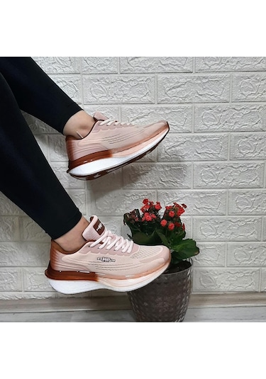 M.p 1674 Bej Renk Fuspetli Bayan Yürüyüş Dolgu Spor Ayakkabı 001