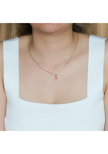 14 Ayar Sarı Altın Flamingo Hayvan Figürlü Kolye