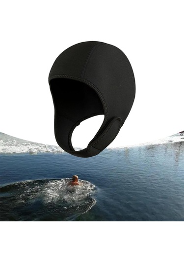 Suntek Scuba Diving Hood 2mm Neopren Dalış Wetsuit Sörf Siyah Siyah