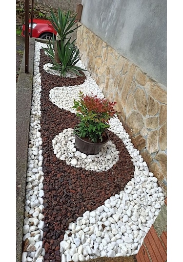 T-May Beyaz Dolomit Taşı - Bahçe Süsü, Ve Akvaryum Dekorasyonu Için Dere Çakılı 15 Kg 2-4 Cm