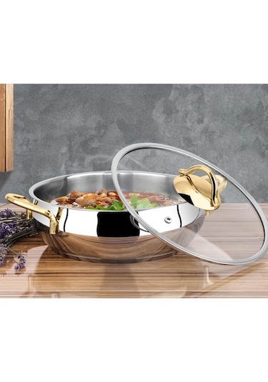 Remetta Serena Gold Çeyiz Seti Takımı 18 Prç Tencere Tava Gri