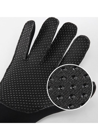 3mm Dalış Eldivenleri Kalınlaştırılmış Sıcak Kaymaz Kurtarma Eldivenleri Yelken Sörf Dalış Ekipmanı Eldivenleri Siyah L