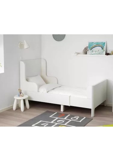 Busunge Uzayabilen Çocuk Karyolası, Beyaz Renk Meridyendukkan 80x200 Cm