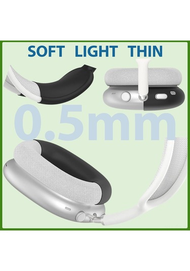 Reedark  Airpods Uyumlu Max İçin Siyah Silikon Koruyucu Set: Kulak Yastığı + Kulaklık Kılıfı + Baş Çemberi - Su Geçirmez, Toz Ve Çizik Koruma Diğer