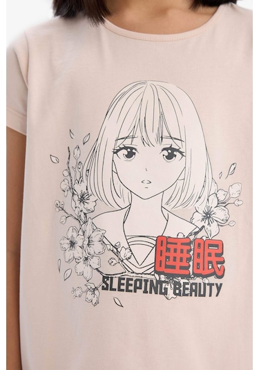 DeFacto Kız Çocuk Pijama Takımı Baskılı Kısa Kollu Üst Beli Lastikli Uzun Alt E0542A825SMPN447 Pembe DeFacto Kız Çocuk Pijama Takımı Baskılı Kısa Kollu Üst Beli Lastikli Uzun Alt E0542A825SMPN447 Pembe