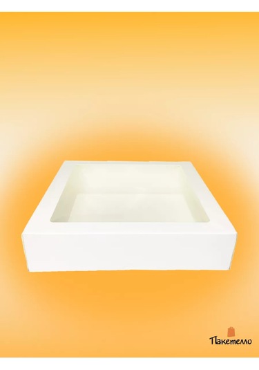 Paketello Beyaz Pencereli Hediye Kutusu 1500ml, 10 Adet 209587466