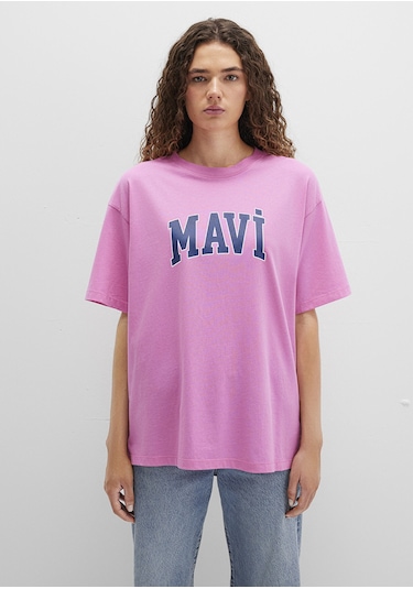 Mavi - Mavi Logo Baskılı Pembe Tişört 1600843-71033 Pembe
