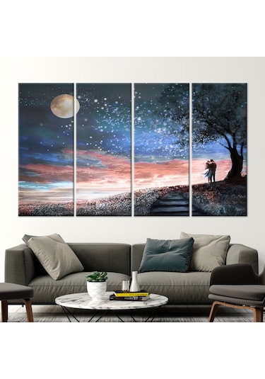 80x160cm 4 Parçalı Kanvas Tablo