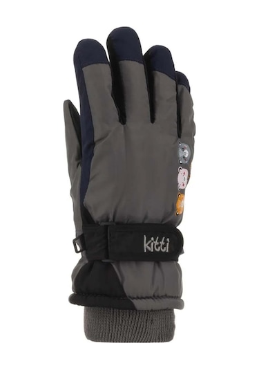 Kitti 421-007 4-7 Yaş Su Geçirmez Kar Kayak Eldiveni Gri