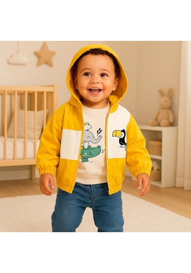 Şaşkın Papağan Fermuar Yağmurluklu Mevsimlik 3lü Takım Sari