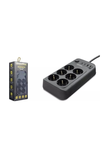 Showmax Sh4630 Akım Korumalı Uzatma Kablosu 6 Priz + 2 Usb + 2 Type-c 2