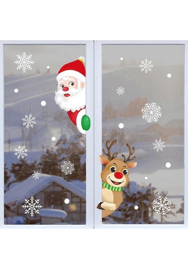 Noel Çıkartmaları Kendin Yap Noel Çıkartmaları Dekoratif Pencere Çıkartmaları 2024 Noel Çıkartmaları Noel Ağacı Çıkartmaları Noel