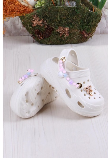 Fort Clx 6990 Plaj Deniz Havuz Terliği Hafif Rahat Esnek Kız Çocuk Terlik Bej