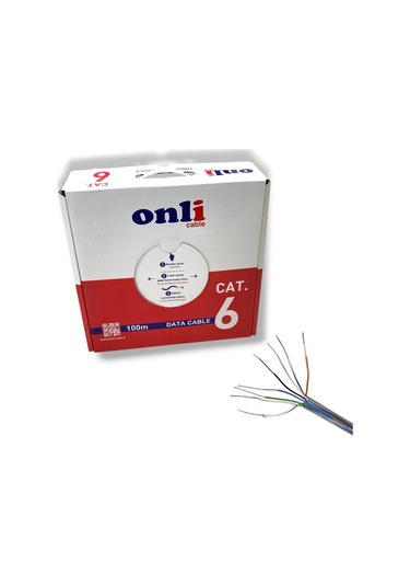 Onli 23awg Utp Cat6 Network Kablosu Şeffaf 100mt Yerli Üretim