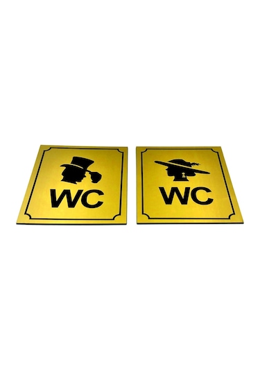 Wc Tuvalet Tabelası Bay Bayan Takım (2 Adet), 10 Cm X 12 Cm (410434605)