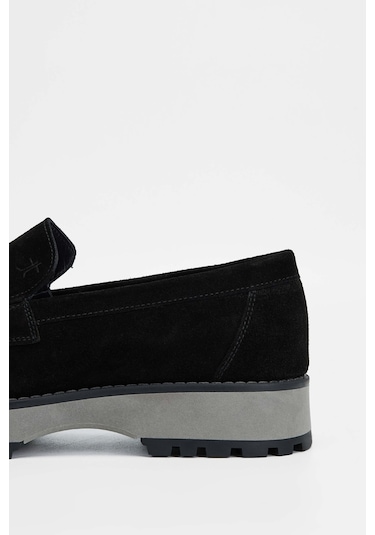 Tamer Tanca Erkek Hakiki Deri Siyah Süet Casual Ayakkabı 01 22219 Erk Ayk Sk23/24 Sıyah Suet Siyah