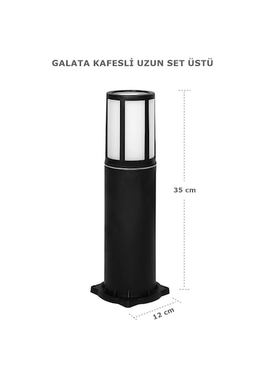 Galata Kafesli Set Üstü Bahçe Yol Garaj Lambaları 12 x 10 x 35 CM